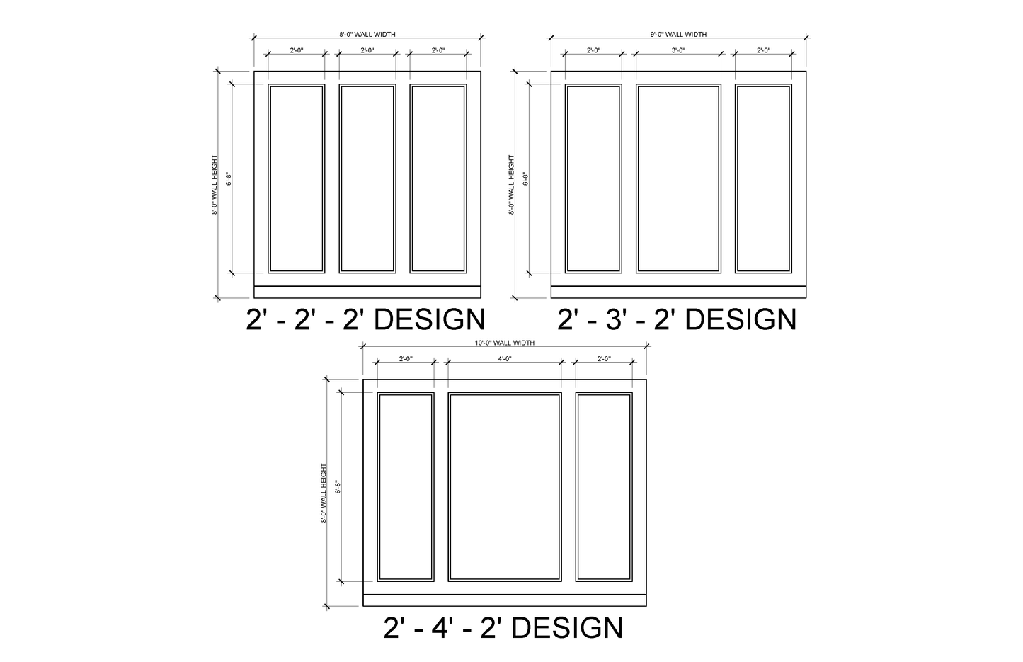 Tall Panel Wall Molding Kit — Pre-Cut, Self-Adhering Elongated Wall Trim