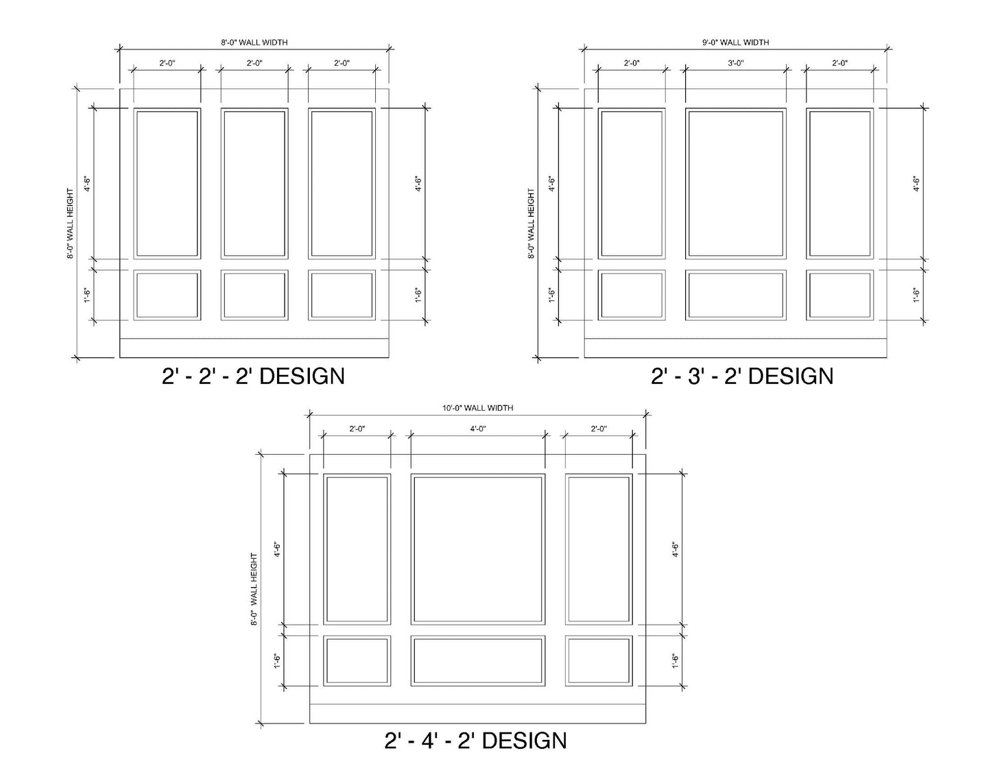 3-Panel Wall Molding Kit — Pre-Cut, Self-Adhering Picture Frame Wainscoting