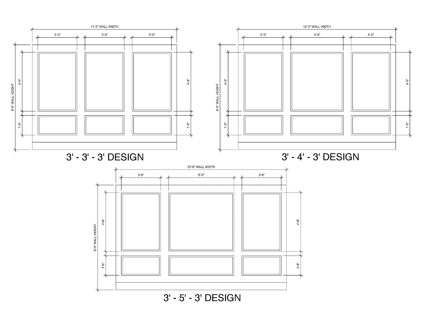 3-Panel Wall Molding Kit — Pre-Cut, Self-Adhering Picture Frame Wainscoting