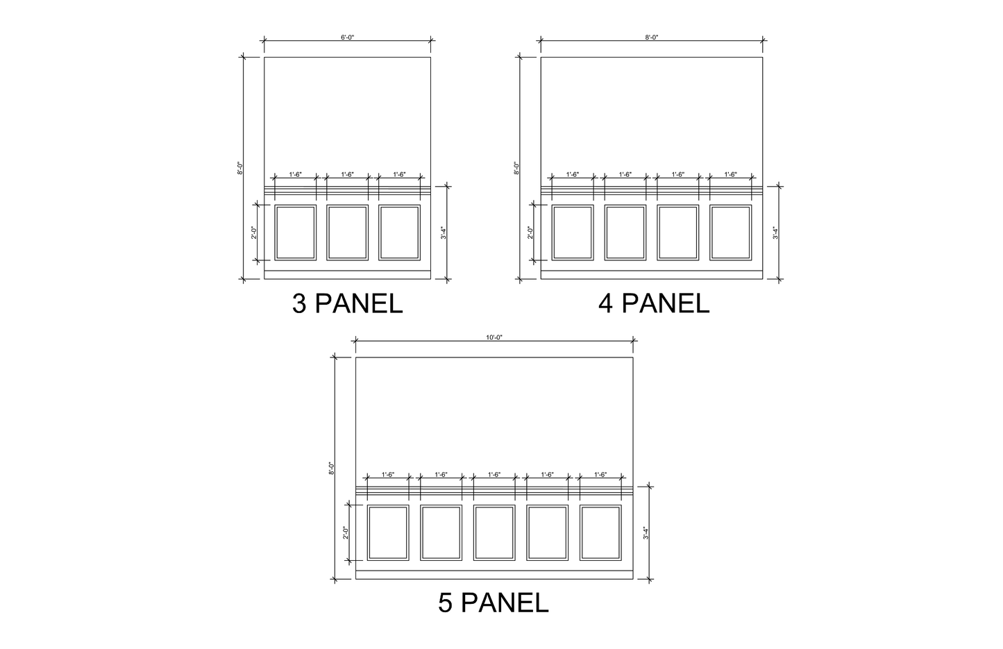 Rectangular Panel Wainscoting Kit — Pre-Cut, Self-Adhering Half-Wall Molding
