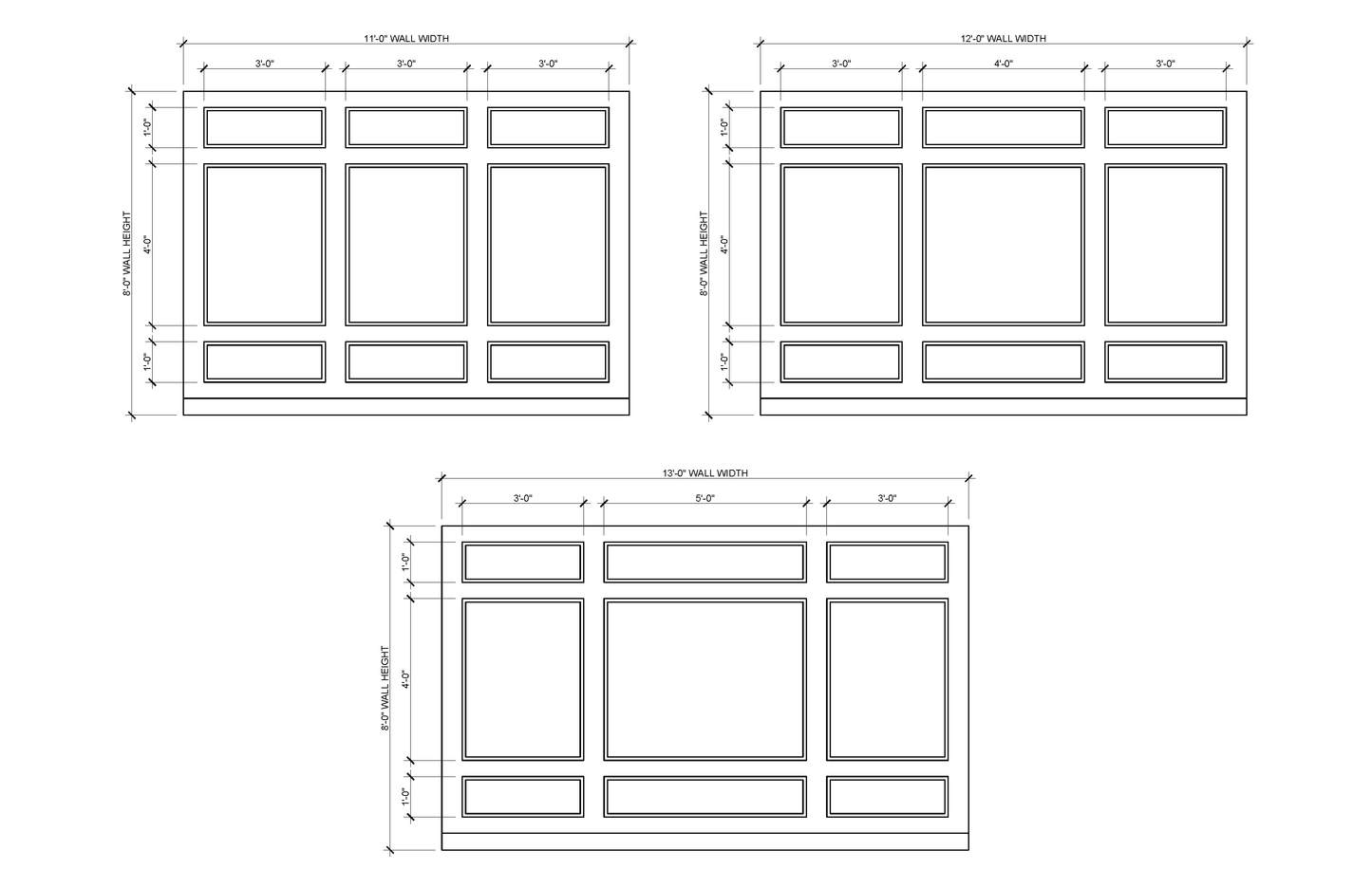 3-Tier Wall Molding Kit — Pre-Cut, Self-Adhering Picture Frame Wainscoting Panels