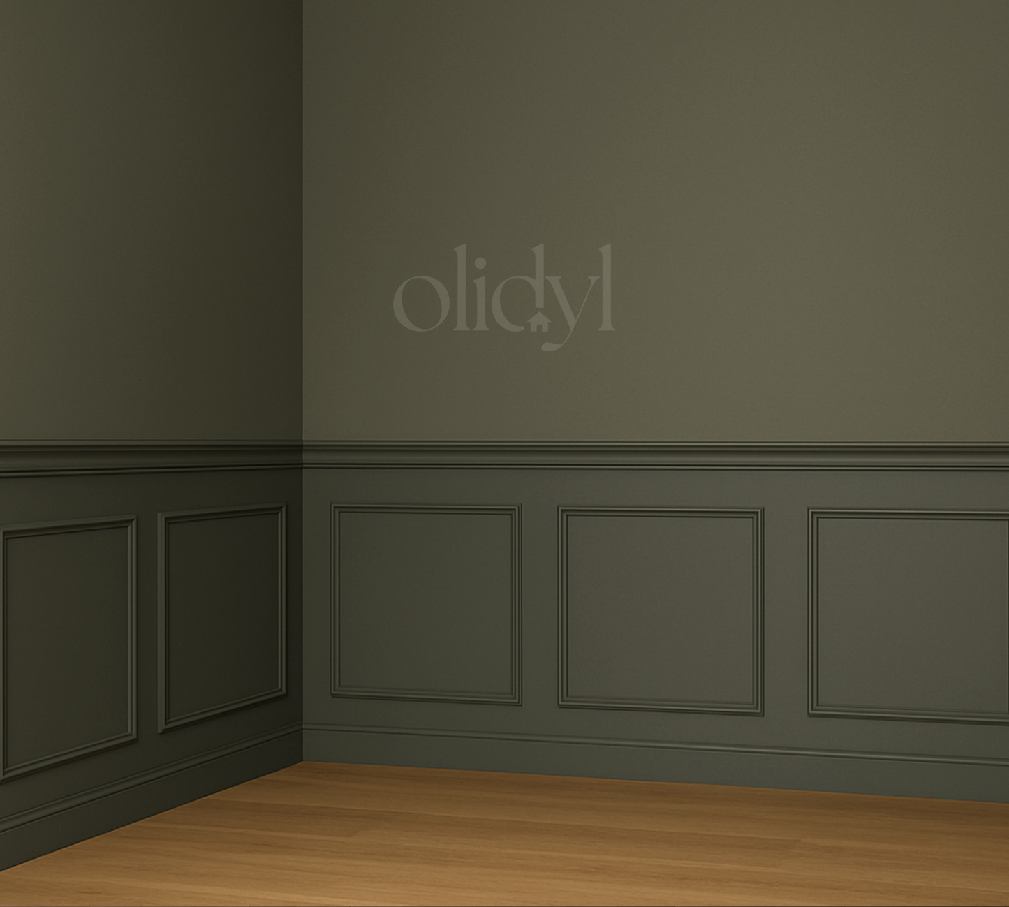 Square Panel Wainscoting Kit — Pre-Cut, Self-Adhering Half Wall Molding