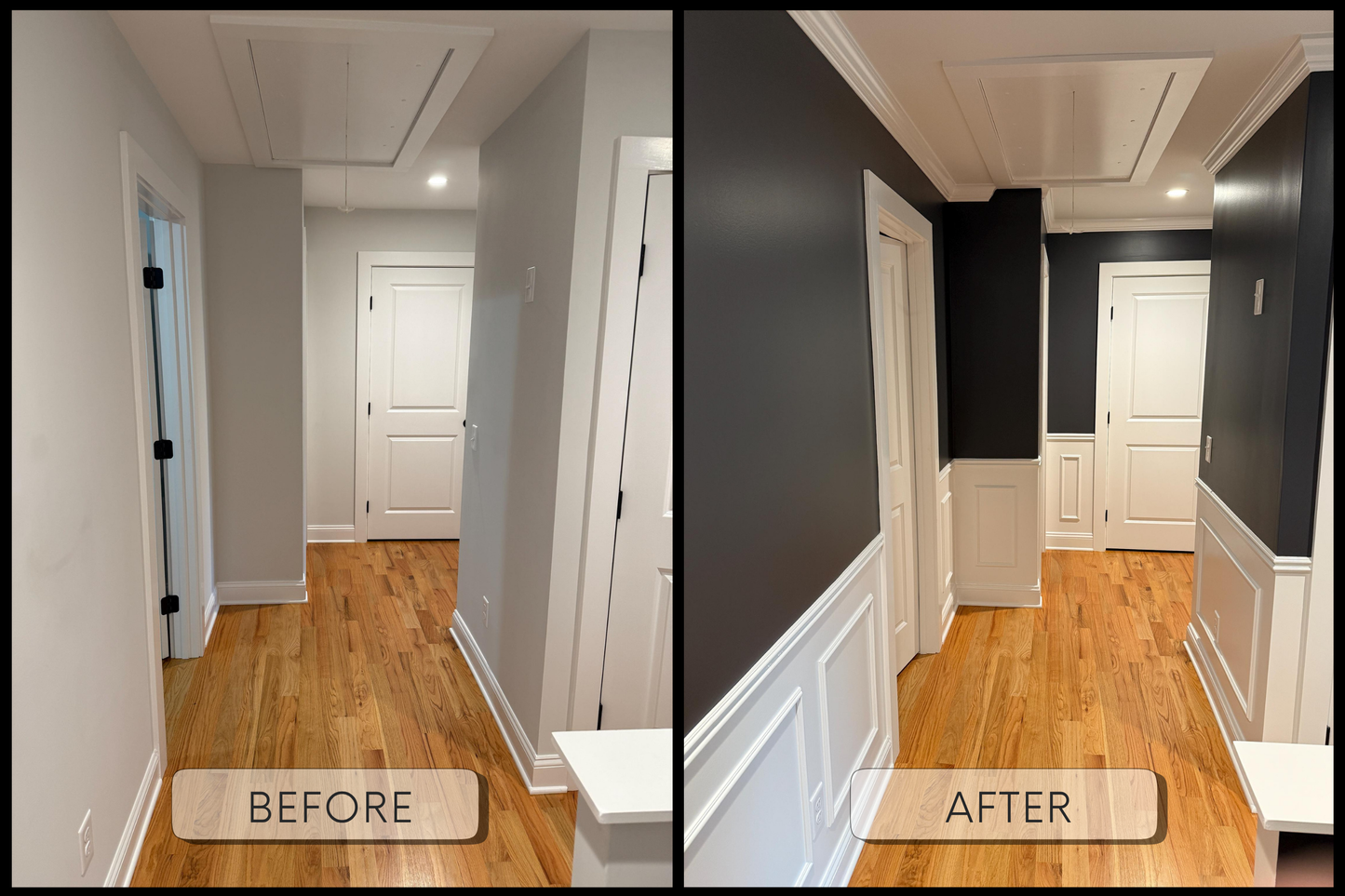 Rectangular Panel Wainscoting Kit — Pre-Cut, Self-Adhering Half-Wall Molding