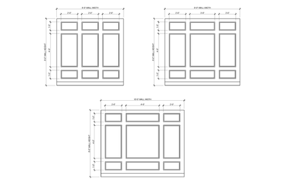 3-Tier Wall Molding Kit — Pre-Cut, Self-Adhering Picture Frame Wainscoting Panels