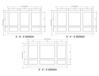 3-Panel Wall Molding Kit — Pre-Cut, Self-Adhering Picture Frame Wainscoting
