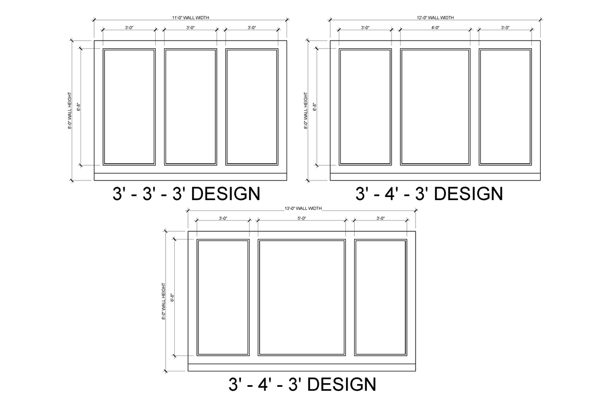 Tall Panel Wall Molding Kit — Pre-Cut, Self-Adhering Elongated Wall Trim