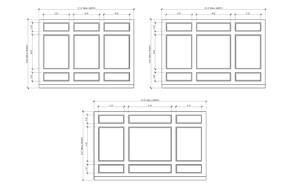 3-Tier Wall Molding Kit — Pre-Cut, Self-Adhering Picture Frame Wainscoting Panels