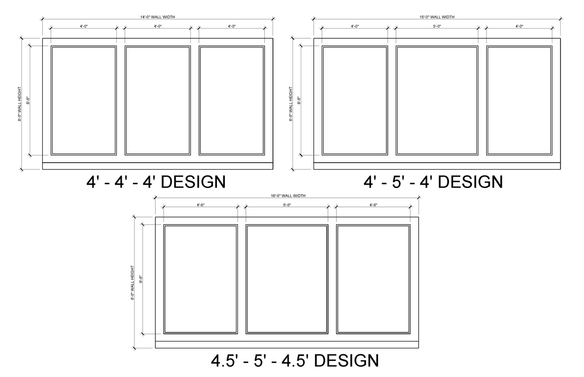 Tall Panel Wall Molding Kit — Pre-Cut, Self-Adhering Elongated Wall Trim