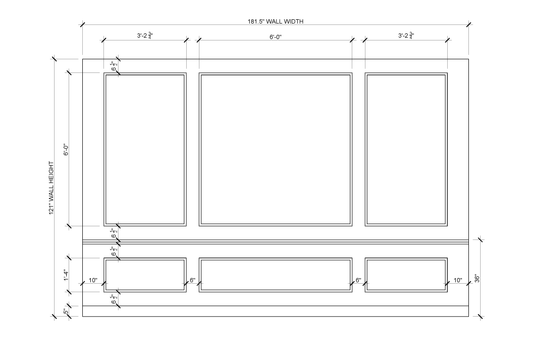 Wall Molding with Chair Rail Kit — Custom for Hilary