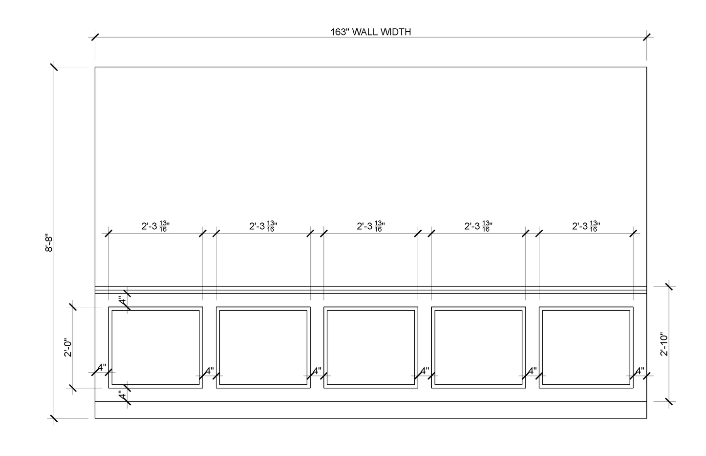 Rectangular Panel Wainscoting Kit — Pre-Cut, Self-Adhering Half-Wall Molding - Custom for Jen H