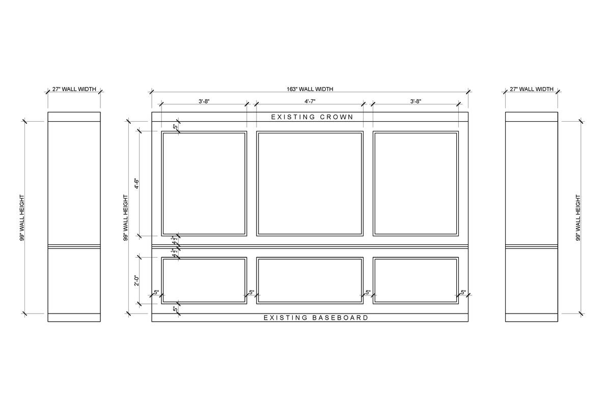 Wall Molding with Chair Rail Kit — Pre-cut, Self-Adhering Picture Frame Wall Trim - Custom for Chris