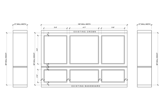 Wall Molding with Chair Rail Kit — Pre-cut, Self-Adhering Picture Frame Wall Trim - Custom for Chris