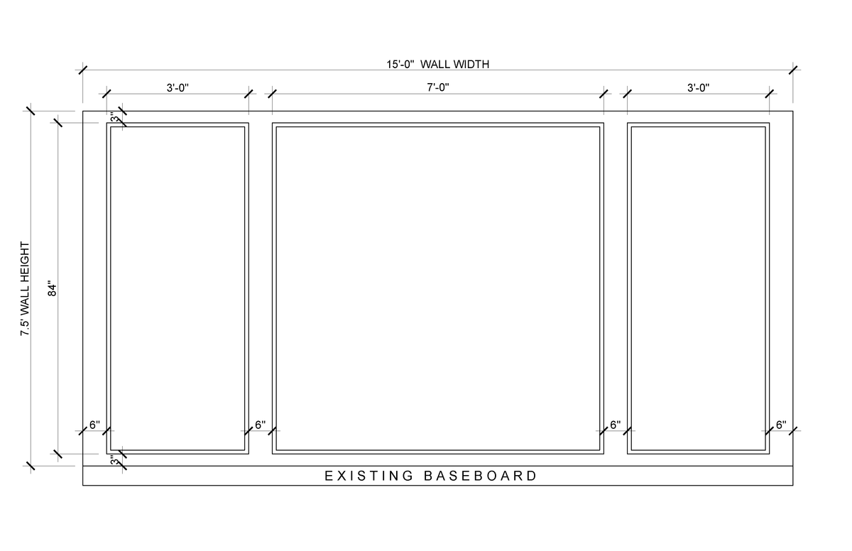 Tall Panel Wall Molding Kit — Pre-Cut, Self-Adhering Elongated Wall Trim - Custom for Lynn