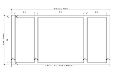 Tall Panel Wall Molding Kit — Pre-Cut, Self-Adhering Elongated Wall Trim - Custom for Lynn
