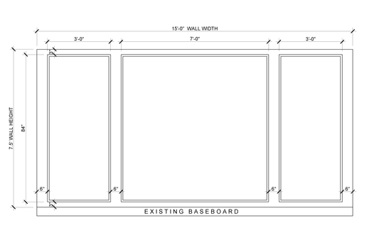 Tall Panel Wall Molding Kit — Pre-Cut, Self-Adhering Elongated Wall Trim - Custom for Lynn