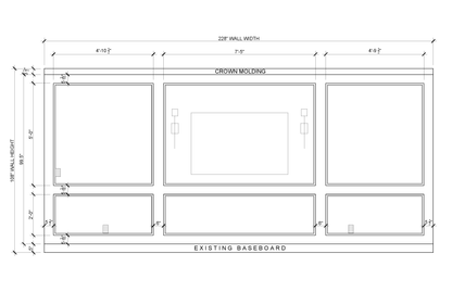 3-Panel Wall Molding Kit — Custom for Patrick