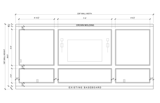 3-Panel Wall Molding Kit — Custom for Patrick