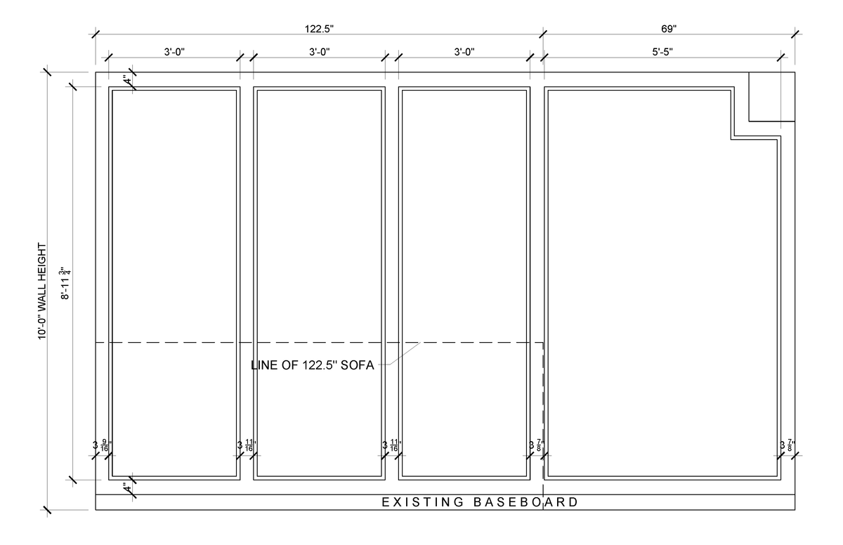 Tall Panel Wall Molding Kit — Pre-Cut, Self-Adhering Elongated Wall Trim - Custom for Kristen