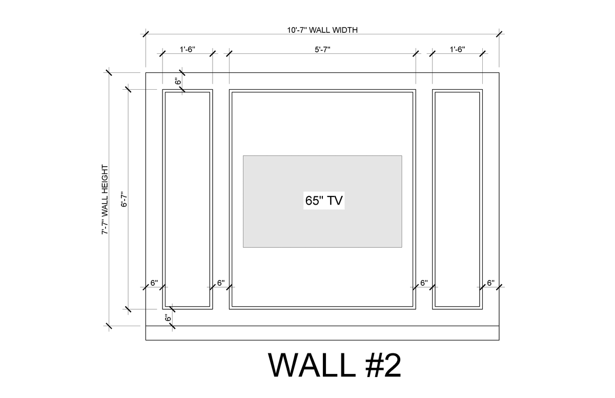 Tall Panel Wall Molding Kit — Pre-Cut, Self-Adhering Elongated Wall Trim - Custom for Stephen