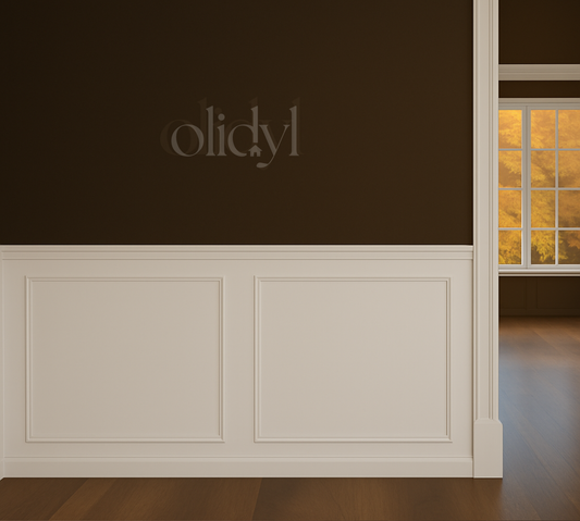 Square Panel Wainscoting Kit — Pre-Cut, Self-Adhering Half Wall Molding